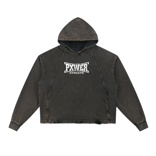 Vintage Washed Frayed-Hem Hoodie
