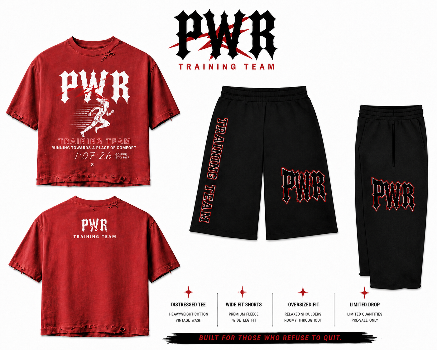 PWR Training Team Part II Vintage Red/Black- Set