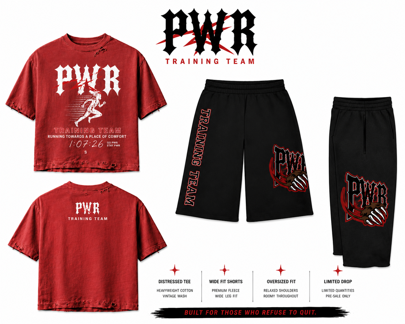 PWR Training Team Part II Vintage Red/Black- Set