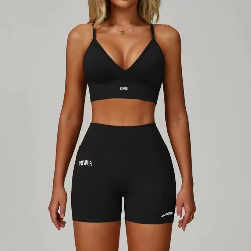 Black Pxwer V- Butt Lift Short Set